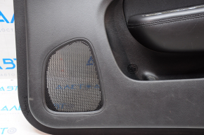 Door trim card front right Chrysler 200 15-17 black with black insert cloth, armrest leather, molding under wood black gloss, scratches