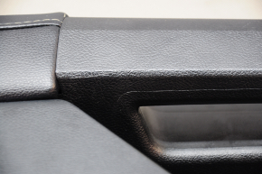 Door trim card rear left Ford Fusion mk5 17-20 black with beige insert cloth, armrest leather, molding gray structure, scratches, for cleaning