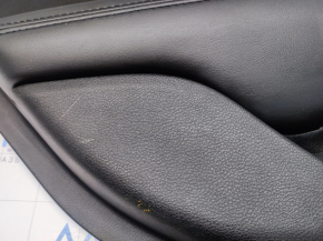 Door trim card rear left Chrysler 200 15-17 black with black insert cloth, armrest leather, black stitching, molding handle matte, scratches