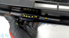 Lower grille of front bumper Lincoln Nautilus 19-23 for parking sensors, black gloss, sand, cracked mount