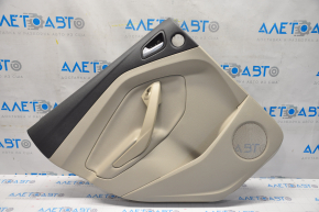 Door trim card rear left Ford Escape MK3 13-16 prerest beige with beige insert plastic, armrest leather, under the tweeter, scratch