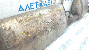Exhaust line middle part with barrel Infiniti JX35 QX60 13 - rusty, dented, sawed off studs