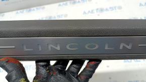 Door sill trim inner front left Lincoln Nautilus 19-23 brown with chrome and backlight, scratches
