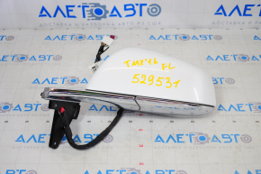 Side mirror left Tesla Model X 16-21 13+1 pins, white+chrome, auto-dimming