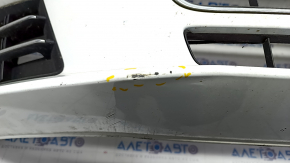Front bumper assembly Audi A4 B9 17-19 without washers, for 4 parking sensors, white, pressed, broken fastenings