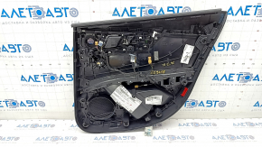 Door trim card rear left Audi A4 B9 17-19 black, beige armrest, aluminum trim, scratches, needs cleaning