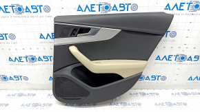 Door trim card rear right Audi A4 B9 17-19 black, beige armrest, aluminum trim, scratches, for cleaning