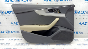 Door trim card front left Audi A4 B9 17-19 black, beige armrest, aluminum trim, scratches