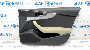 Door trim card front right Audi A4 B9 17-19 black, beige armrest, aluminum trim, scratches