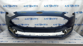Front bumper bare Ford Fusion mk5 17-18 without parking sensors, blue, dented