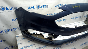 Front bumper bare Ford Fusion mk5 17-18 without parking sensors, blue, dented