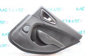 Door trim card rear right Chrysler 200 15-17 black with black insert cloth, armrest leather, black stitching, molding handle matte, scuffs