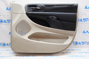 Door trim card front right Dodge Grand Caravan 11-20 gray with black leather insert, molding black gloss, scratches, pressed fastening