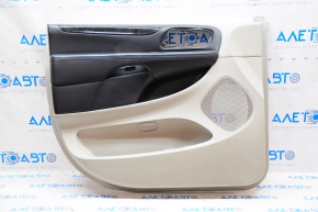 Door trim card front left Dodge Grand Caravan 11-20 gray with black leather insert, molding black gloss, scratches