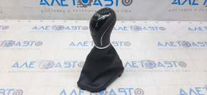 Gear knob Hyundai Sonata 11-15 black leather, small scratches, bump on chrome