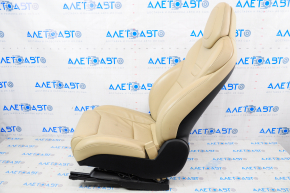 Passenger seat Tesla Model X 16-21 leather beige, with airbag, electric, heated, scratches, worn leather