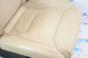 Passenger seat Tesla Model X 16-21 leather beige, with airbag, electric, heated, scratches, worn leather