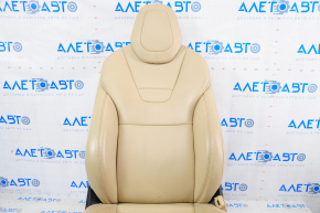 Passenger seat Tesla Model X 16-21 leather beige, with airbag, electric, heated, scratches, worn leather