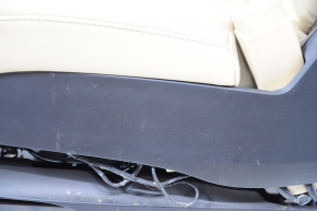 Passenger seat Tesla Model X 16-21 leather beige, with airbag, electric, heated, scratches, worn leather