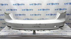 Bare rear bumper Audi A4 B9 17-19 for 4 parking sensors, white, with central mount, scratches