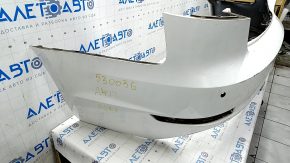 Bare rear bumper Audi A4 B9 17-19 for 4 parking sensors, white, with central mount, scratches