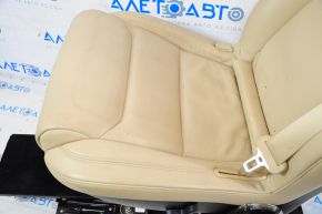 Rear row of seats 2nd row left Tesla Model X 16-21 leather beige, with airbag, electric, heated, scratches, needs cleaning, torn carpet
