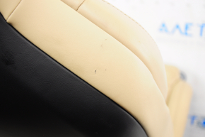 Rear row of seats 2nd row left Tesla Model X 16-21 leather beige, with airbag, electric, heated, scratches, needs cleaning, torn carpet