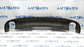 Rear bumper lip without molding Audi A4 B9 17-19 for 2 pipes, structure, scratches, broken fastening, dented