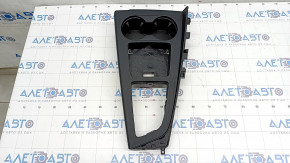 Center console trim with cup holders Audi A4 B9 17-19 black, scratches