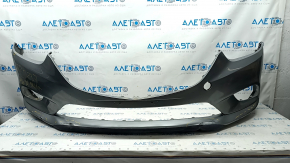 Front bare bumper Mazda 6 13-17 without washers and parking sensors, silver, putty, broken, fastened, pressed, cracks