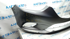 Front bare bumper Mazda 6 13-17 without washers and parking sensors, silver, putty, broken, fastened, pressed, cracks