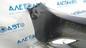 Front bare bumper Mazda 6 13-17 without washers and parking sensors, silver, putty, broken, fastened, pressed, cracks
