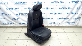 Passenger seat Infiniti Q50 14-16 with airbag, electric, leather, black, dry cleanable, worn