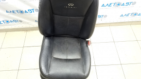 Passenger seat Infiniti Q50 14-16 with airbag, electric, leather, black, dry cleanable, worn
