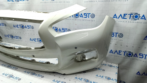 Bare front bumper Infiniti Q50 14-17 without radar, white, broken fasteners, worn
