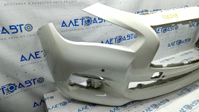 Bare front bumper Infiniti Q50 14-17 without radar, white, broken fasteners, worn