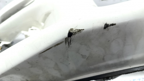 Bare front bumper Infiniti Q50 14-17 without radar, white, broken fasteners, worn
