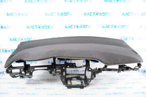 Torpedo front panel with AIRBAG Tesla Model X 16-21 leather-alcantara black broken grille and mount