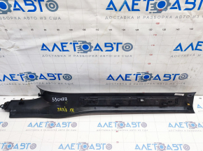Door sill trim front right inner Tesla Model X 16-21 black, broken fastening, scratches, small bump
