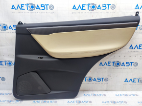 Door trim card rear right Tesla Model X 16-21 beige+black, carbon molding, pressed at the top and bottom