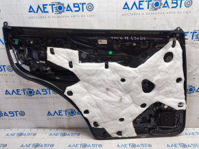 Door trim card rear right Tesla Model X 16-21 beige+black, carbon molding, pressed at the top and bottom