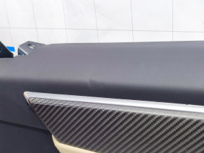 Door trim card rear right Tesla Model X 16-21 beige+black, carbon molding, pressed at the top and bottom