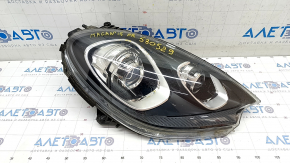 Front right headlight complete Porsche Macan 15-18 xenon, under washer, adaptive, black, sand, chips, cobweb