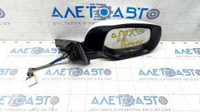 Side mirror right Infiniti Q50 14-18 pins, auto-dimming, camera, turn signal, white, cracks on turn signal