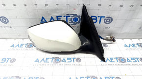 Side mirror right Infiniti Q50 14-18 pins, auto-dimming, camera, turn signal, white, cracks on turn signal