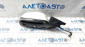Side mirror right Infiniti Q50 14-18 pins, auto-dimming, camera, turn signal, white, cracks on turn signal