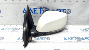 Side mirror left Infiniti Q50 14-18 pins, auto-dimming, camera, turn signal, white, cracks on turn signal
