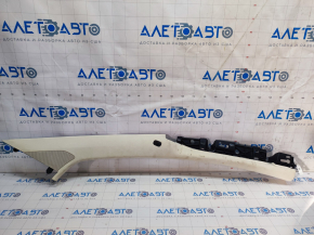 Front pillar trim right Tesla Model X 16-21 Alcantara beige, needs cleaning, broken mount