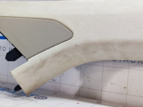 Front pillar trim right Tesla Model X 16-21 Alcantara beige, needs cleaning, broken mount