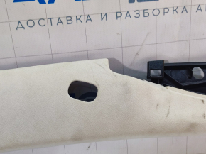 Front pillar trim right Tesla Model X 16-21 Alcantara beige, needs cleaning, broken mount